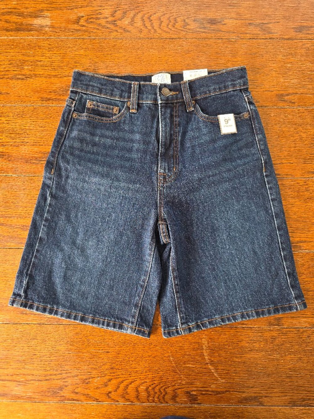 NWT Time and Tru Dark Wash Denim Shorts 9" Inseam - Size 0